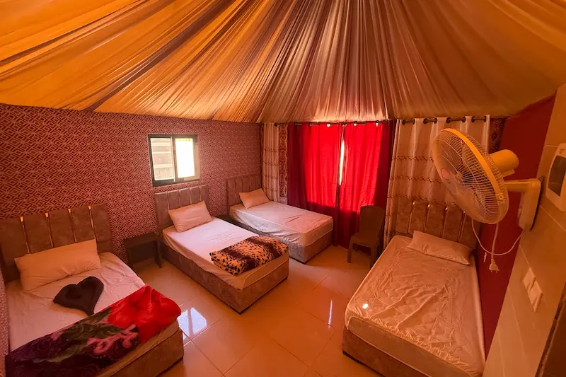 Family beds in luxury tent